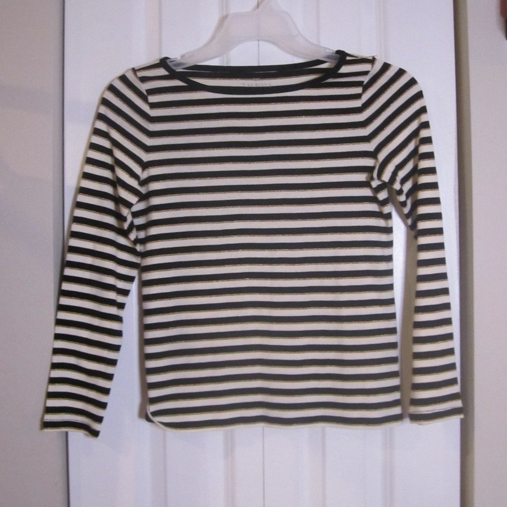 Talbots stripe glitter long sleeve Petite
